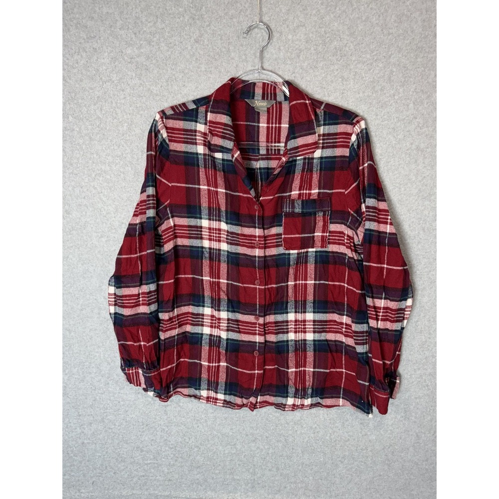 Natural Reflections Shirt Womens Medium Plaid Button Up Flannel‎ Lot Casual Top